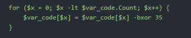 xor for statement