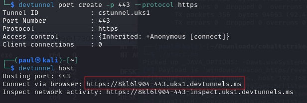 Dev Tunnel C2 URL